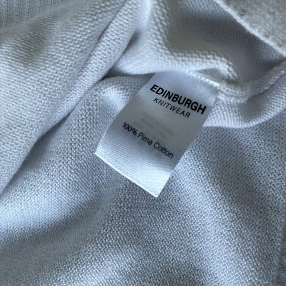 Edinburgh Knitwear Streetwear Striped Zip Hoodie - 100% Pima Cotton - Size L - Picture 5 of 10